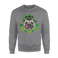 Thumbnail for Personalized St. Patrick Gift Idea - Portrait Bulldog With Clover - Standard Crew Neck Sweatshirt