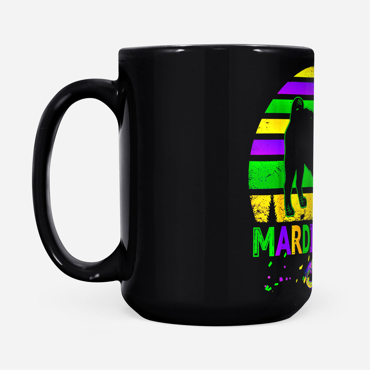 Dog gift idea Mardi Gras Pug Pet Lover - Black Mug
