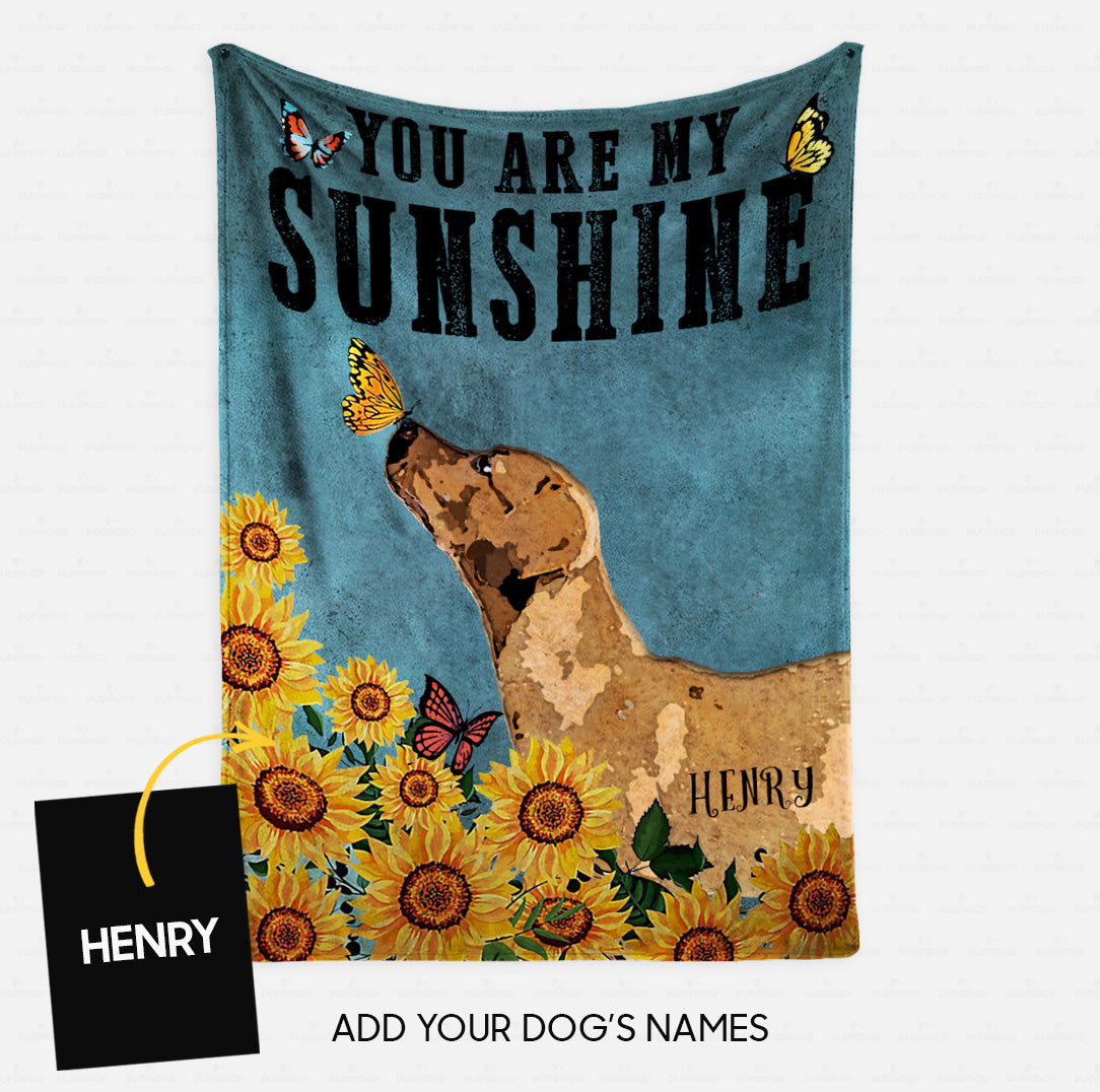 Custom Dog Blanket - Personalized You Are My Sunshine Gift For Dad - Fleece Blanket