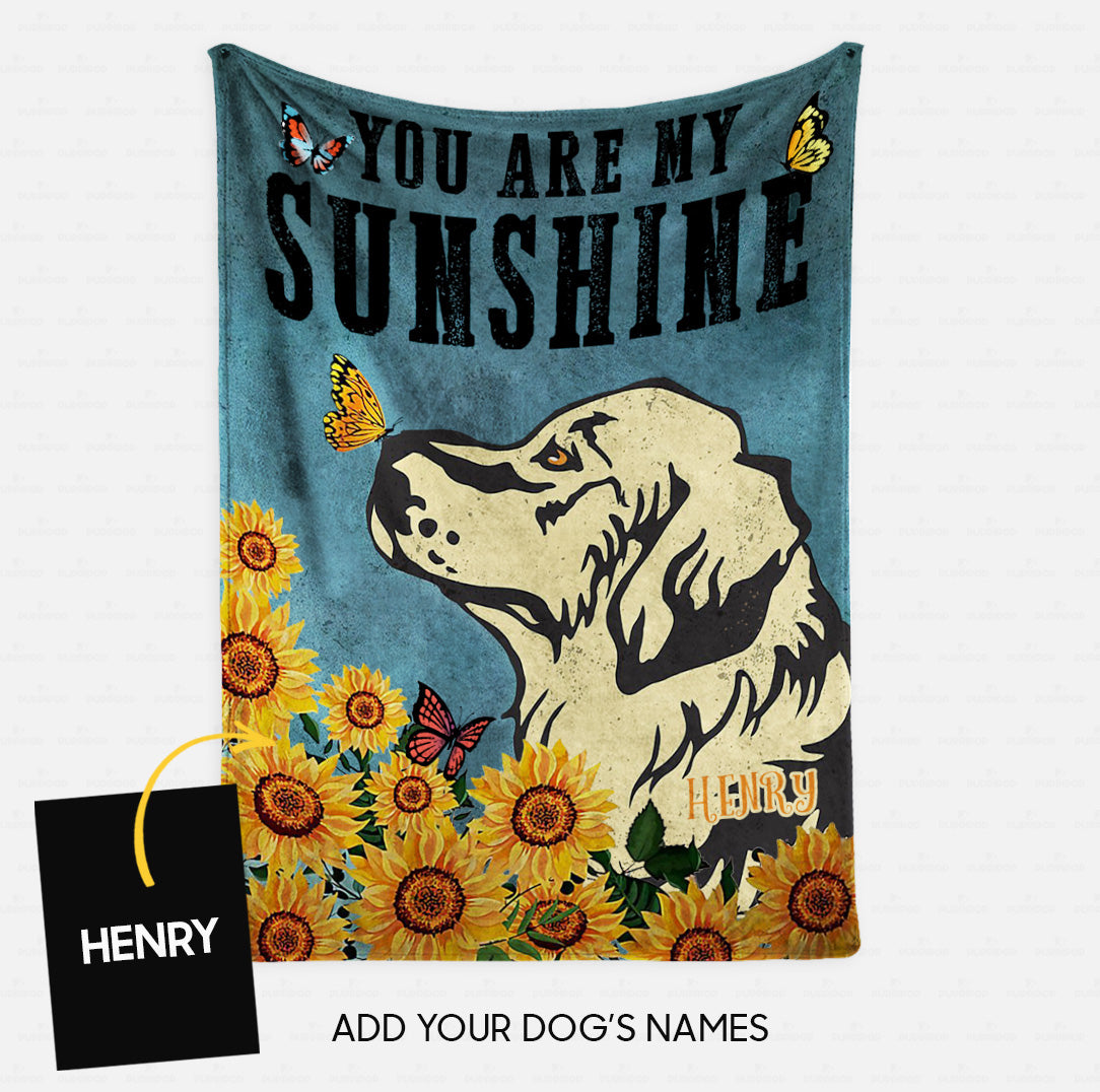 Custom Dog Blanket - Personalized You Are My Sunshine Gift For Dad - Fleece Blanket