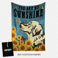 Thumbnail for Custom Dog Blanket - Personalized You Are My Sunshine Gift For Dad - Fleece Blanket