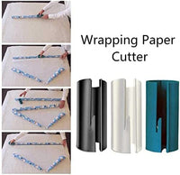 Thumbnail for 3Pack-Christmas Wrapping Paper Cutter Tool Tube, Kraft Paper roll Slitter Cutter, Storage Rack and Dispenser with Embedded Blade, Round Lip, Safer and Easier Cutting