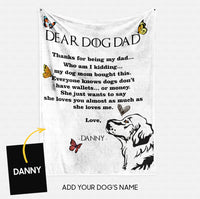 Thumbnail for Personalized Dog Gift Idea - Dear Dog Dad Custom Blanket For Dog Dad - Fleece Blanket