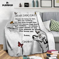 Thumbnail for Personalized Dog Gift Idea - Dear Dog Dad Custom Blanket For Dog Dad - Fleece Blanket