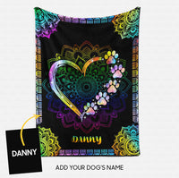 Thumbnail for Custom Dog Blanket - Personalized Colorful Heart Gift For Dad - Fleece Blanket
