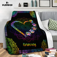 Thumbnail for Custom Dog Blanket - Personalized Colorful Heart Gift For Dad - Fleece Blanket