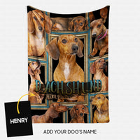Thumbnail for Personalized Dog Gift Idea - Dachshund Puzzle Custom Dog Blanket For Dog Dad - Fleece Blanket