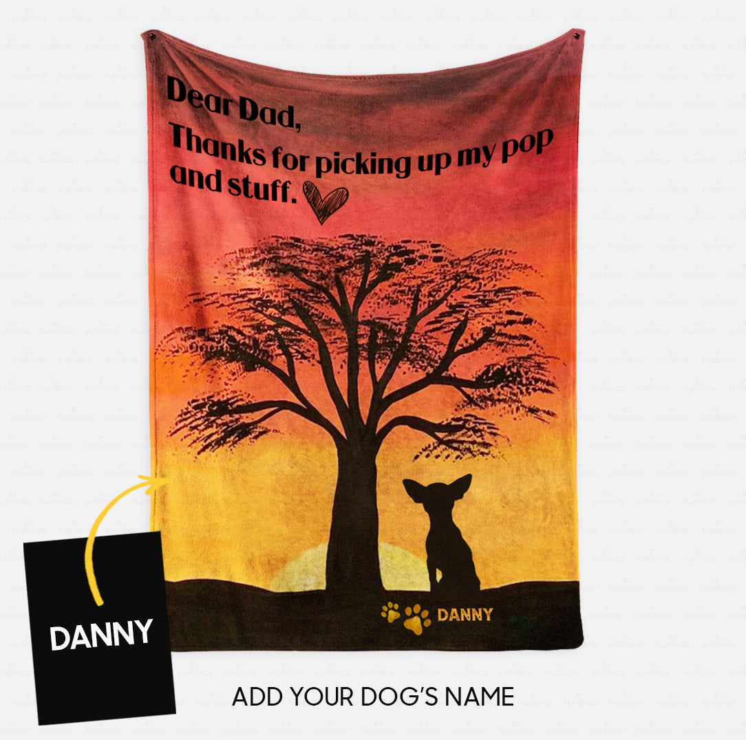 Custom Dog Blanket - Personalized Thanks For Picking Up Gift For Dad - Fleece Blanket