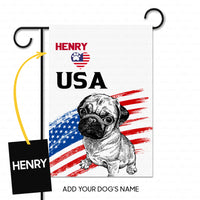 Thumbnail for Personalized Dog Flag Gift Idea - Pug Love The USA For Dog Lovers - Garden Flag
