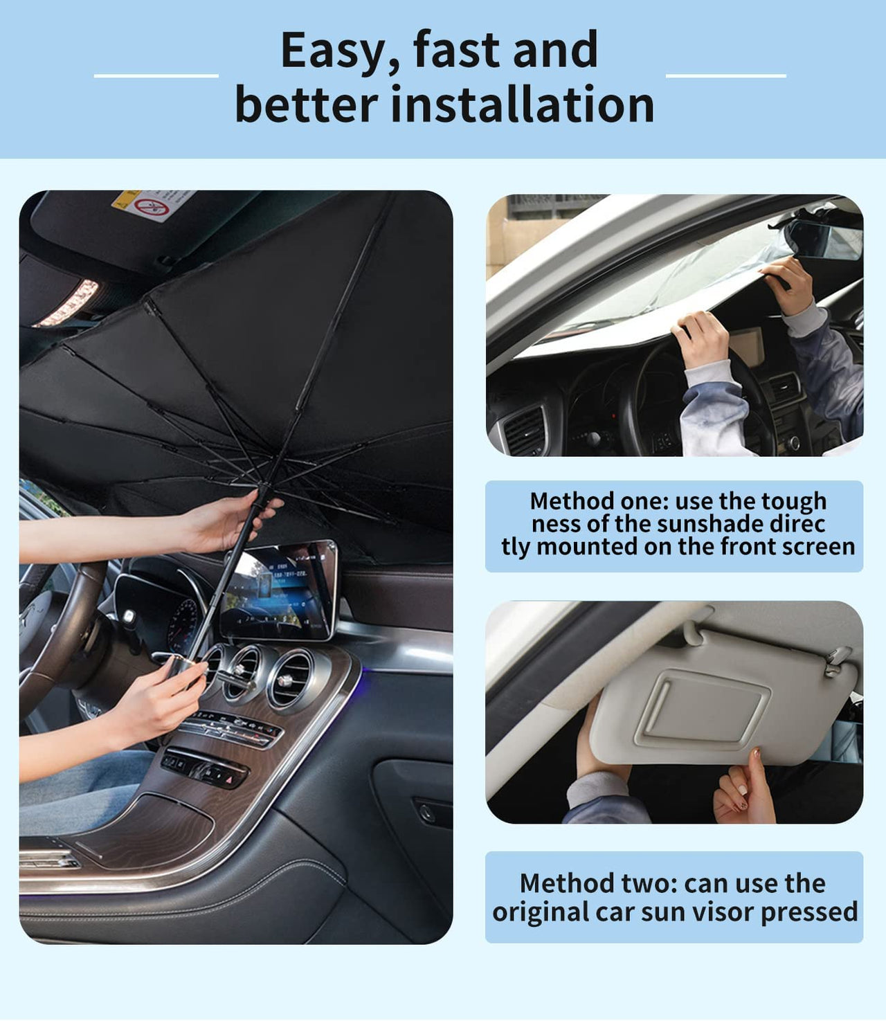 Custom fit for Car Sunshade, Car Window Shade with Car Logo, Foldable Windshield Sunshade Sun and UV Protection