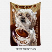 Thumbnail for Custom Dog Blanket - Personalized Coffee And Dog Gift For Dad - Fleece Blanket