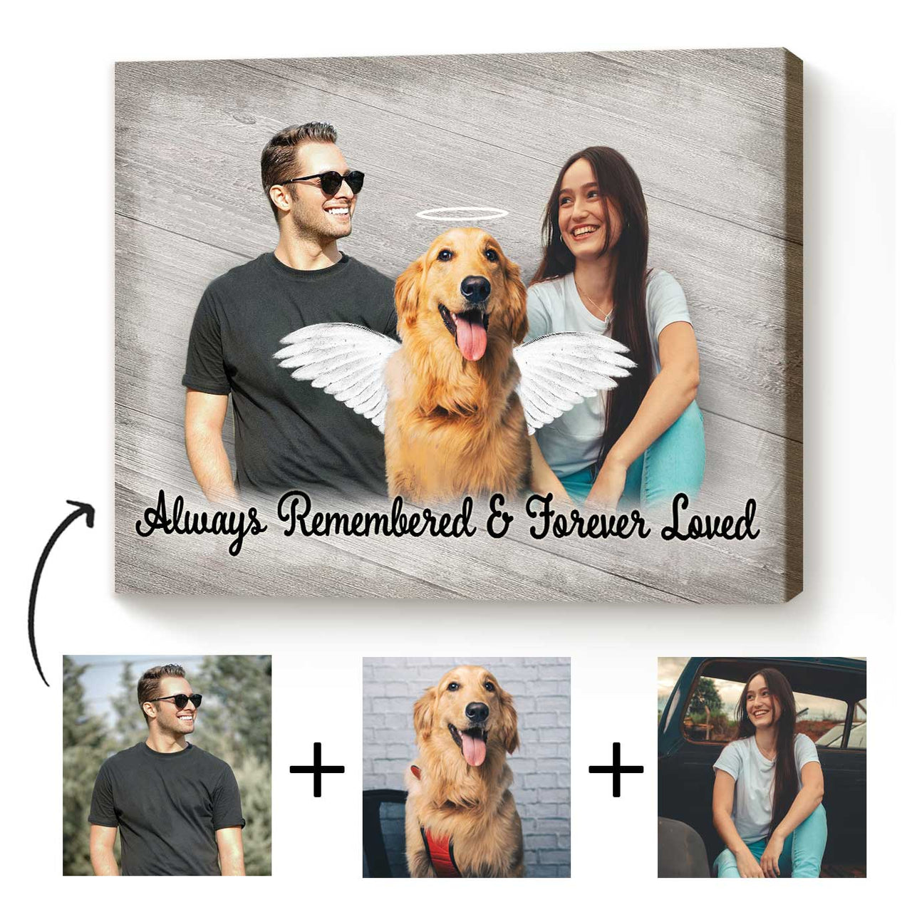 Pet Memorial Portraits, Add Loved One To Picture, Combine Photos Canvas, Pet Loss Gifts - Best Personalized Gifts for Everyone