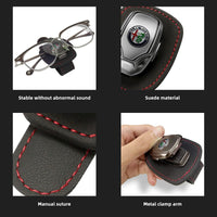 Thumbnail for Car Glasses Holder Sunglasses Hanger for Car Sun Visor, Custom fit for Sedan SUV, Leather Sunglasses Holder Clip Auto Eyeglasses Mount Ticket Card Clip