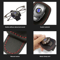 Thumbnail for Car Glasses Holder Sunglasses Hanger for Car Sun Visor, Custom fit for Sedan SUVs, Leather Sunglasses Holder Clip Auto Eyeglasses Mount Ticket Card Clip