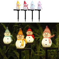 Thumbnail for 1/4 Pack Christmas Snowman Solar Garden Stakes Lights Outdoor, Waterproof Santa Solar Powered Lights, Xmas Mini Lamps Set for Garden, Yard, Pathway Holiday Winter Decor Ornament Gifts