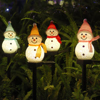 Thumbnail for 1/4 Pack Christmas Snowman Solar Garden Stakes Lights Outdoor, Waterproof Santa Solar Powered Lights, Xmas Mini Lamps Set for Garden, Yard, Pathway Holiday Winter Decor Ornament Gifts