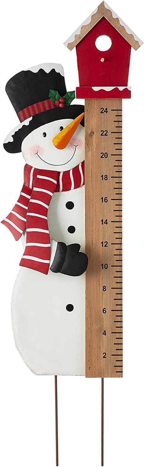 39.49"H Christmas Snowman Yard Stake with Gauge Hanging Snowman Wall Decor for Christmas Winter Indoor Outdoor Garden Decorations Christmas Welcome Signs Patio Yard Decor