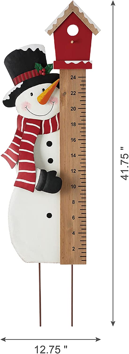 39.49"H Christmas Snowman Yard Stake with Gauge Hanging Snowman Wall Decor for Christmas Winter Indoor Outdoor Garden Decorations Christmas Welcome Signs Patio Yard Decor