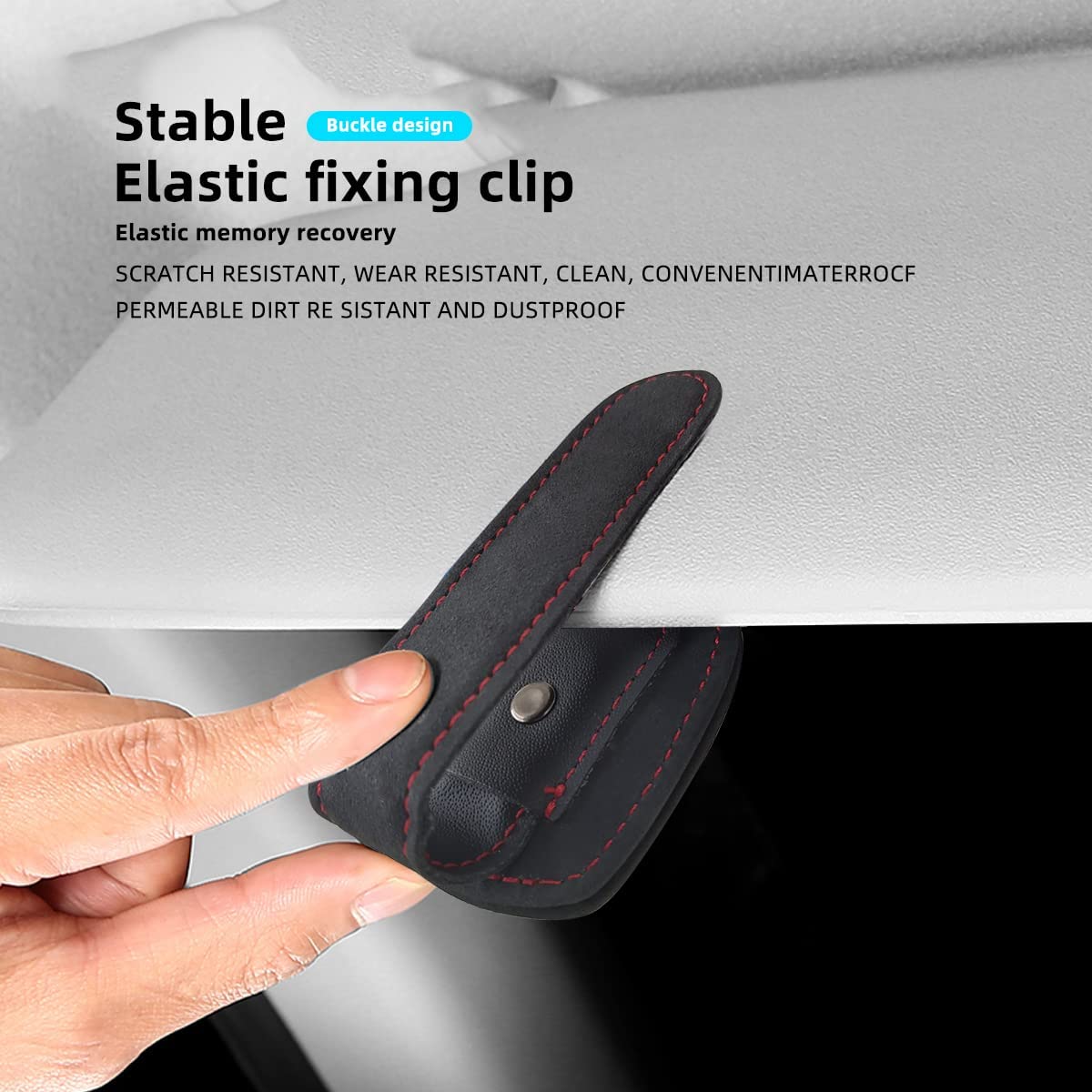 Car Glasses Holder Sunglasses Hanger for Car Sun Visor, Custom fit for Sedan SUVs, Leather Sunglasses Holder Clip Auto Eyeglasses Mount Ticket Card Clip