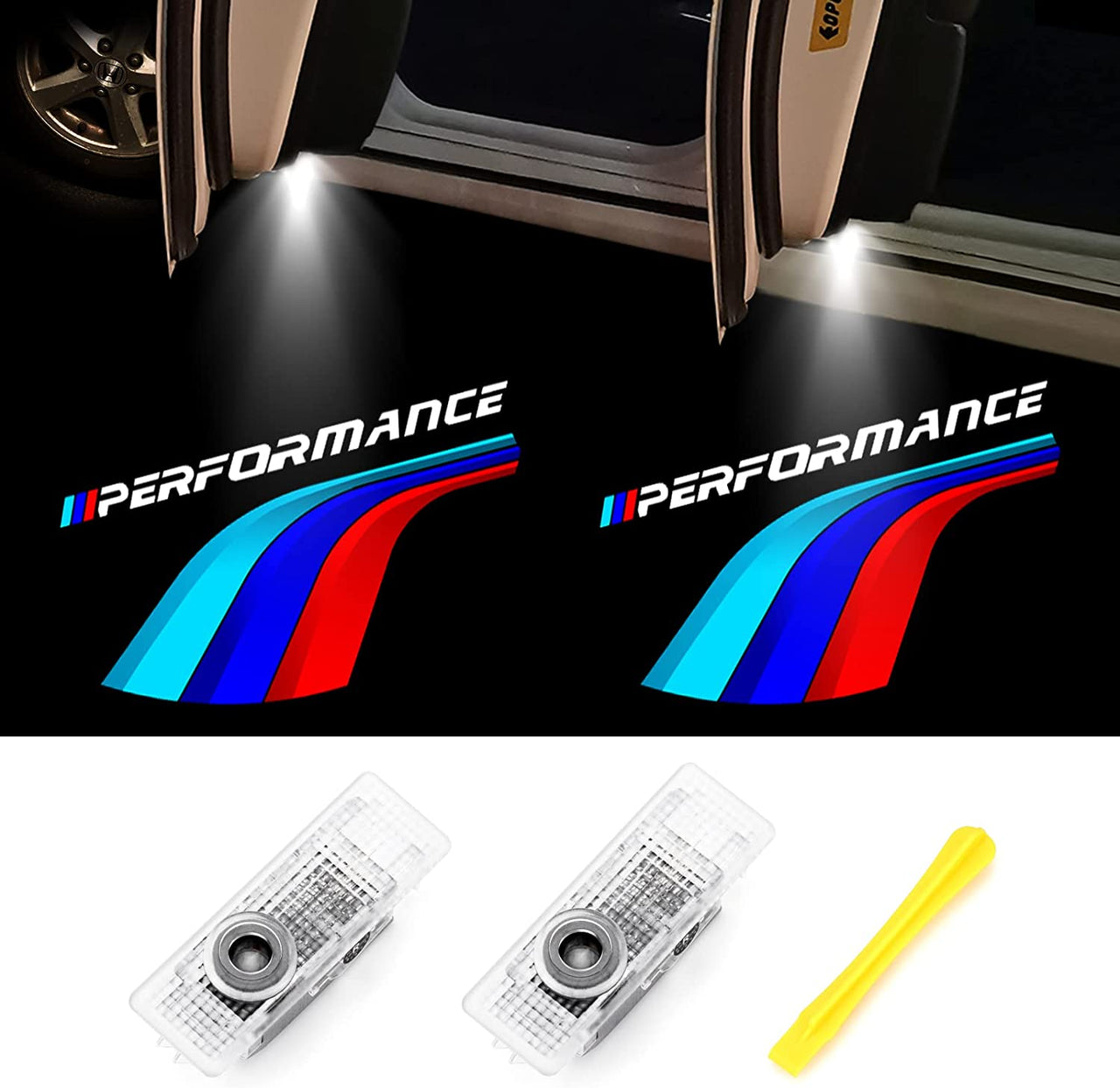 Performance Car Door Light Logo for Accessories 3 4 5 6 7 M X3 X4 X5 Series, Not Fit G20/21/22/23/26/29/80/82/83, G02/05/06/07, E39/46/53