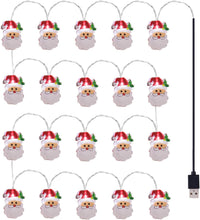 Thumbnail for 10ft 20 LEDs Christmas String Lights Waterproof Christmas Tree Santa Claus Snowman Christmas Decorations USB Operated for Home, Festival, Party Indoor Outdoor Christmas Ornaments