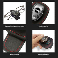 Thumbnail for Car Glasses Holder Sunglasses Hanger for Car Sun Visor, Custom fit for Sedan SUVs, Leather Sunglasses Holder Clip Auto Eyeglasses Mount Ticket Card Clip