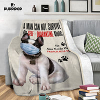 Thumbnail for Personalized Dog Gift - A Man Cannot Survive Gift For Dad - Fleece Blanket