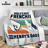 Thumbnail for Personalized Dog Gift Idea - World's Best Frenchie Dad Gift For Dog Dad - Fleece Blanket