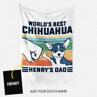Thumbnail for Personalized Dog Gift Idea - World's Best Chihuahua Dad Gift For Dog Dad - Fleece Blanket