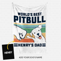 Thumbnail for Personalized Dog Gift Idea - World's Best Pitbull Dad Gift For Dog Dad - Fleece Blanket