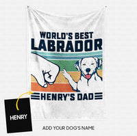 Thumbnail for Personalized Dog Gift Idea - World's Best Labrador Dad Gift For Dog Dad - Fleece Blanket