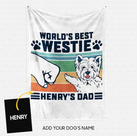 Thumbnail for Custom Dog Blanket - Personalized World's Best Westie Dad Gift For Dad - Fleece Blanket