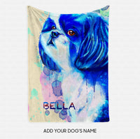 Thumbnail for Personalized Dog Gift Idea - Painting Color Portrait Gift For Dog Lovers - Fleece Blanket