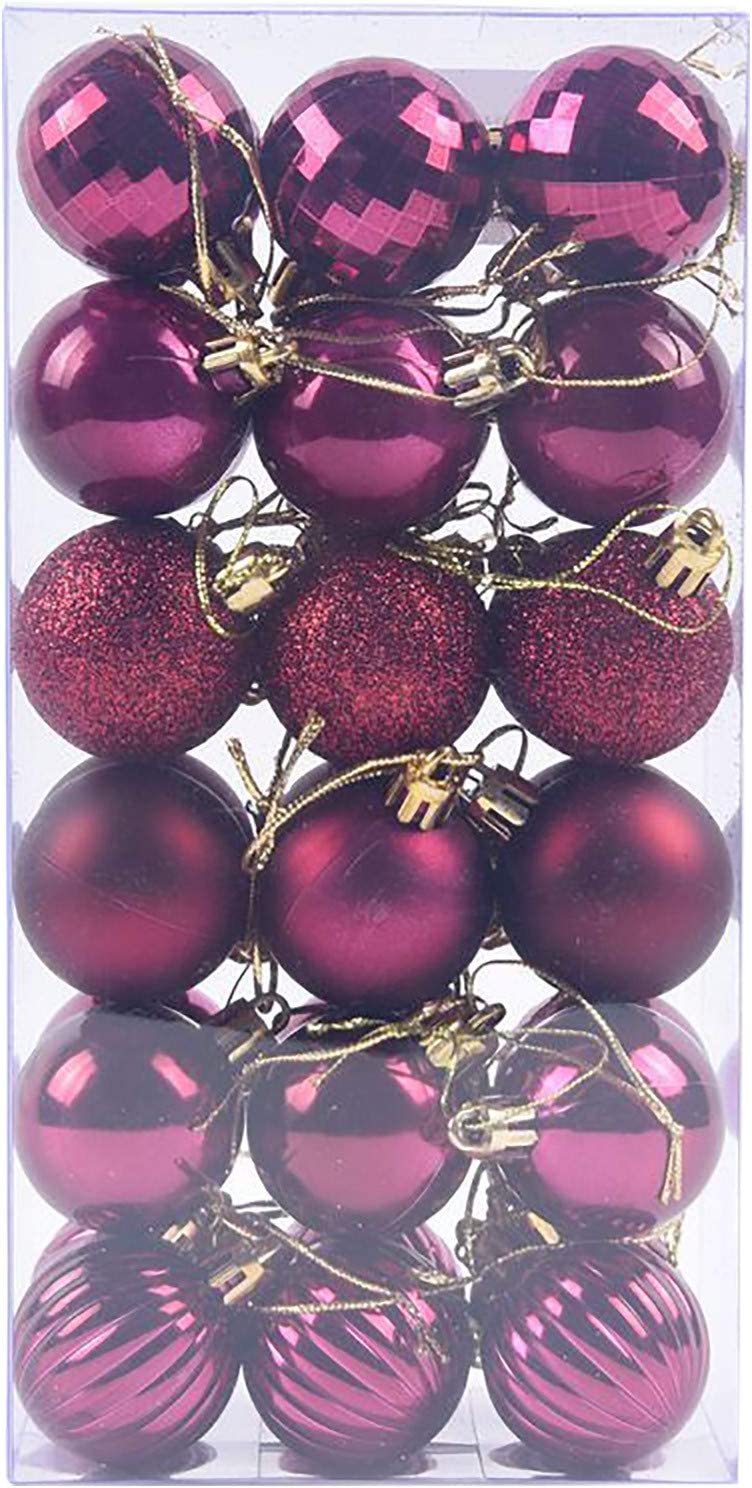 36Pcs 4cm Christmas Balls Christmas Decorations Christmas Tree Decoration Small Hanging, Home Party Decorations