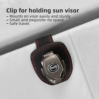 Thumbnail for Car Glasses Holder Sunglasses Hanger for Car Sun Visor, Leather Sunglasses Holder Clip Auto Eyeglasses Mount Ticket Card Clip