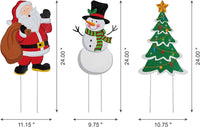 Thumbnail for 3 Pack Metal Santa Yard Stake, 24