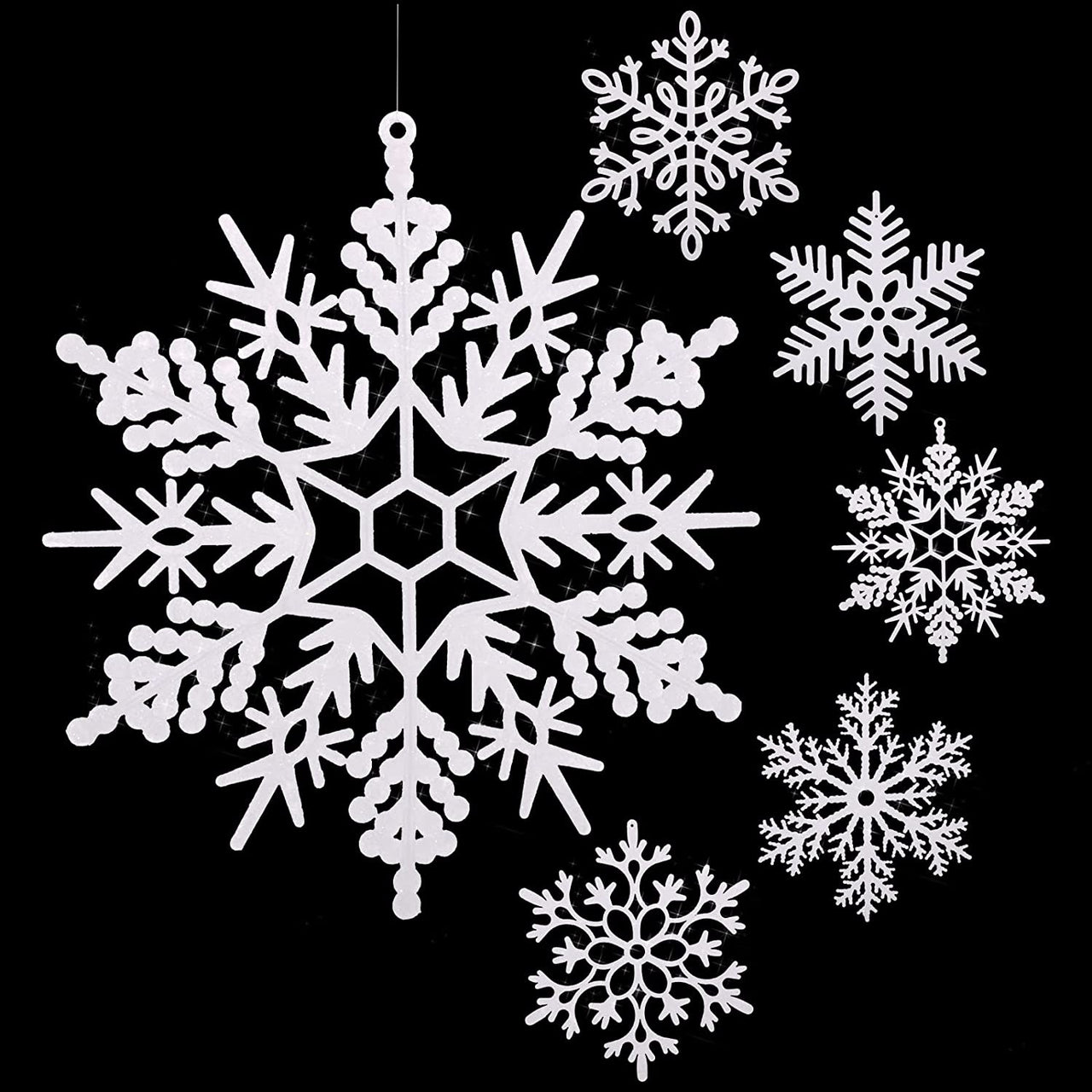 Winter Christmas Hanging Snowflake Decorations, 48pcs Large Snowflake For Christmas  Decorations | Fruugo BH