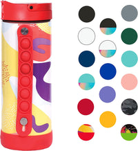 Thumbnail for 14 oz Iconic Kids Fidget Pop Water Bottle, Triple Wall Vacuum Insulated Tumbler with Stress Reliever Pop-It handle, Shatter & Leak Proof Flip Straw Lid