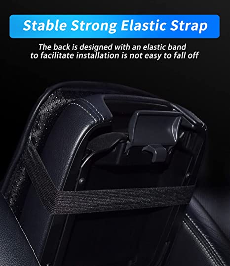 Custom-Fit for Cars Sport Center Console Pad, Carbon Fiber PU Leather Auto Armrest Cover Protector, Waterproof Car Armrest Seat Box Cover