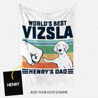 Thumbnail for Custom Dog Blanket - Personalized World's Best Vizsla Dad Gift For Dad - Fleece Blanket