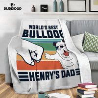 Thumbnail for Personalized Dog Gift Idea - World's Best Bulldog Dad Gift For Dog Dad - Fleece Blanket
