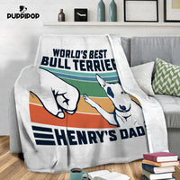 Thumbnail for Personalized Dog Gift Idea - World's Best Bull Terrier Dad Gift For Dog Dad - Fleece Blanket