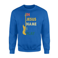 Thumbnail for Hooby GIft Idea - In Jesus Name I Play Guitar - Standard Crew Neck Sweatshirt