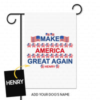 Thumbnail for Personalized Dog Flag Gift Idea - Make America Great Again With Dog Paw Lines For Dog Lovers - Garden Flag