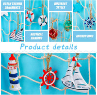 Thumbnail for 16 Pcs Glass Fishing Float Beach Ornaments Sets for Christmas Tree, Nautical Hanging Beach Decorations Ornament Glass Fishing Buoy Nautical Christmas Ornaments for Craft Home Decor Christmas Tree