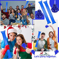 Thumbnail for 36 Pieces Cheerleading Pom Poms Hand Clappers and Thunder Sticks Cheering Sticks Pompoms Noisemakers for Christmas Party Favors Sports Cheers Ball Dance Basketball Football