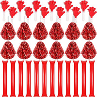 Thumbnail for 36 Pieces Cheerleading Pom Poms Hand Clappers and Thunder Sticks Cheering Sticks Pompoms Noisemakers for Christmas Party Favors Sports Cheers Ball Dance Basketball Football