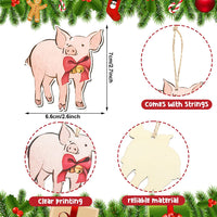Thumbnail for 15 Pcs Christmas Ornaments Farm Animal Christmas Ornaments Wooden Farmhouse Theme Pig Cow Rooster Chicken Christmas Hanging Decorations for Christmas Tree Fireplace Home, 15 Styles