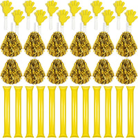 Thumbnail for 36 Pieces Cheerleading Pom Poms Hand Clappers and Thunder Sticks Cheering Sticks Pompoms Noisemakers for Christmas Party Favors Sports Cheers Ball Dance Basketball Football