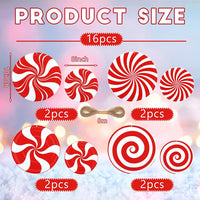 Thumbnail for 16 Pcs Outdoor Holiday and Christmas Hanging Porch and Tree Yard Lawn Decoration Christmas Large Candy Yard Decorations Outdoor Lawn Decoration Candy Hanging Ornaments for Holiday Decor